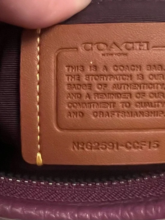 Coach Pebbled Leather Small Shoulder Bag in Plum Berry - Picture 7 of 7